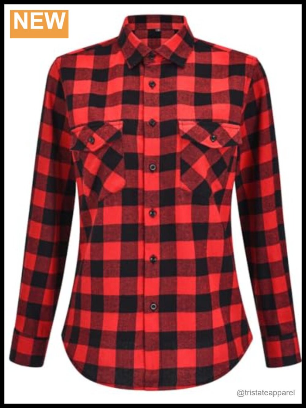 Women's Lightweight Cotton Flannel Plaid Button Down Long Sleeve Shirt